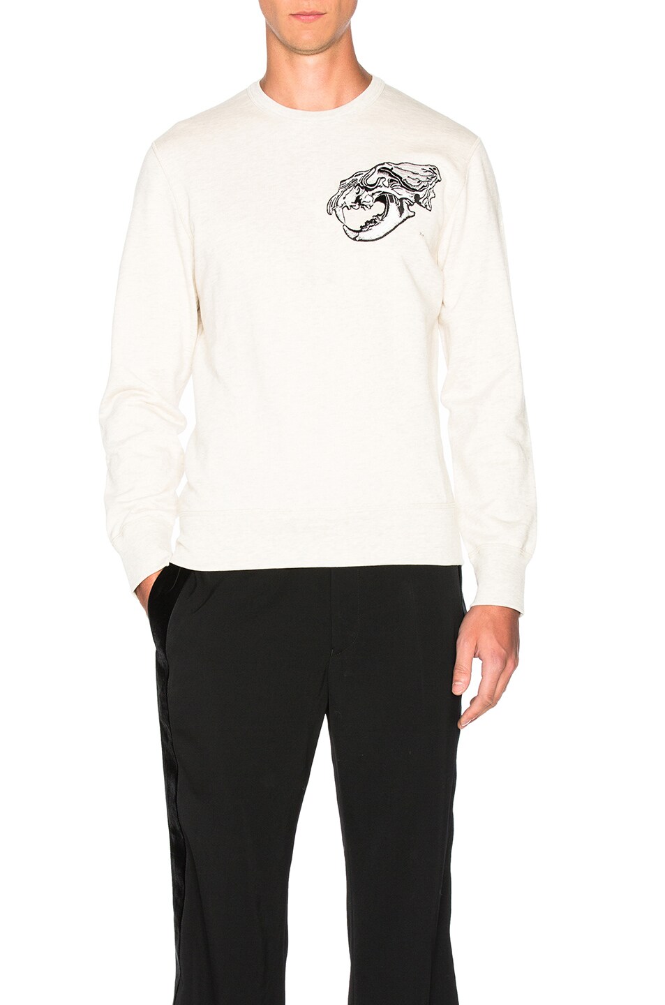 Image 1 of Alexander McQueen Lion Skull Sweatshirt in Oatmeal & Black
