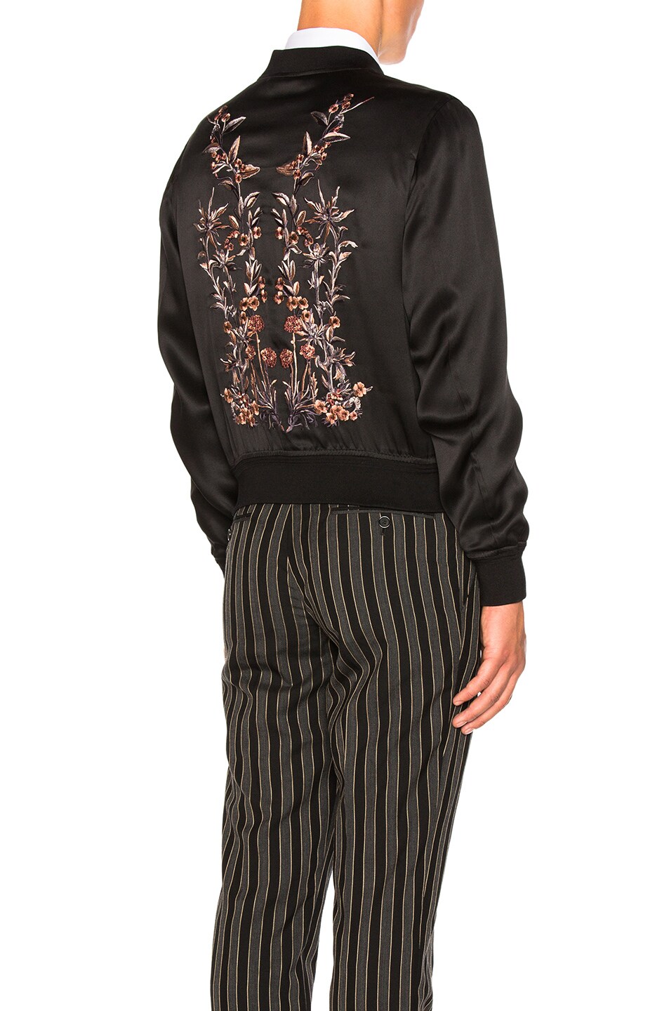 Image 1 of Alexander McQueen Embroidered Bomber in Black