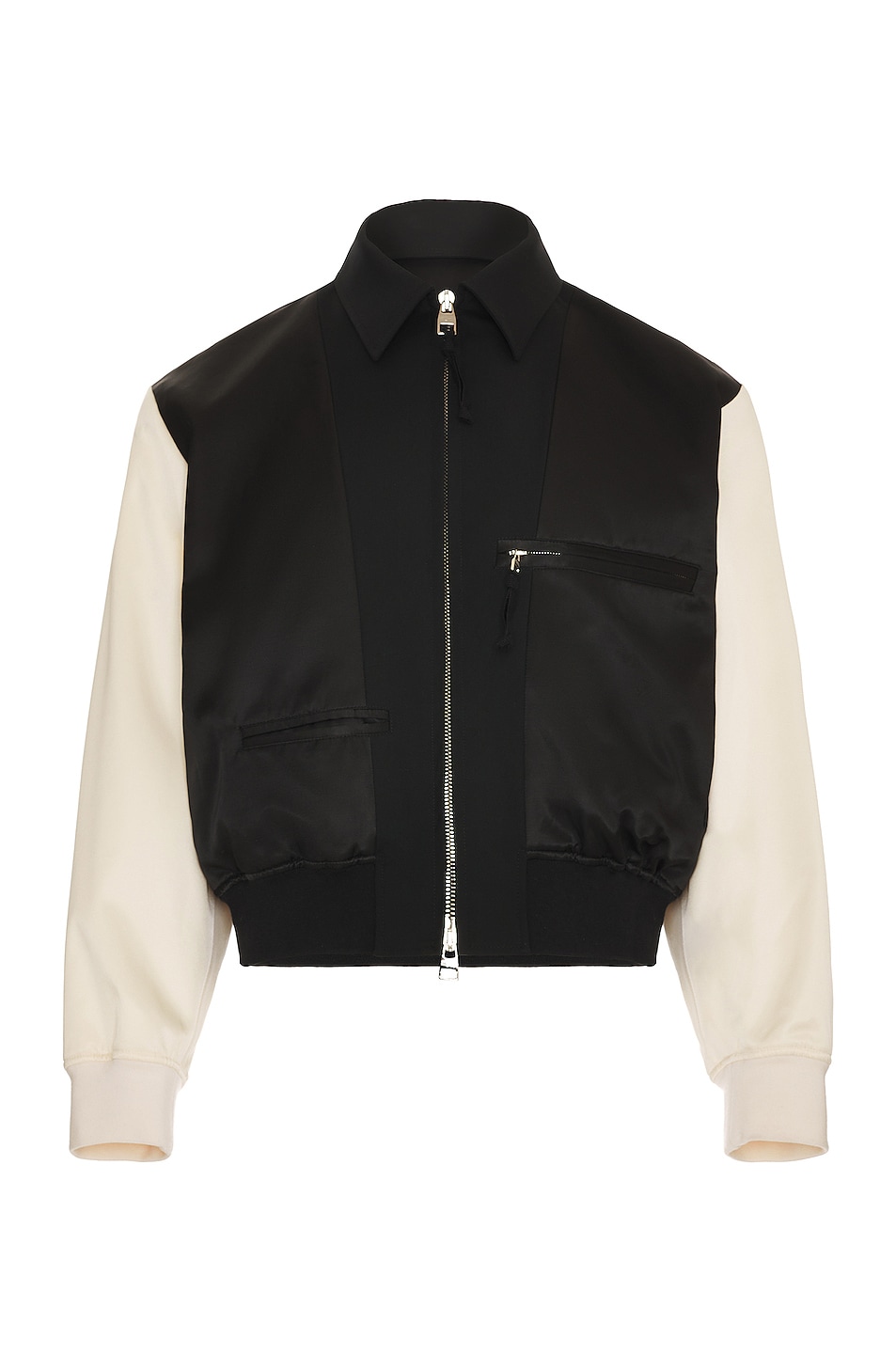 Image 1 of Alexander McQueen Cropped Patch Bomber in Black