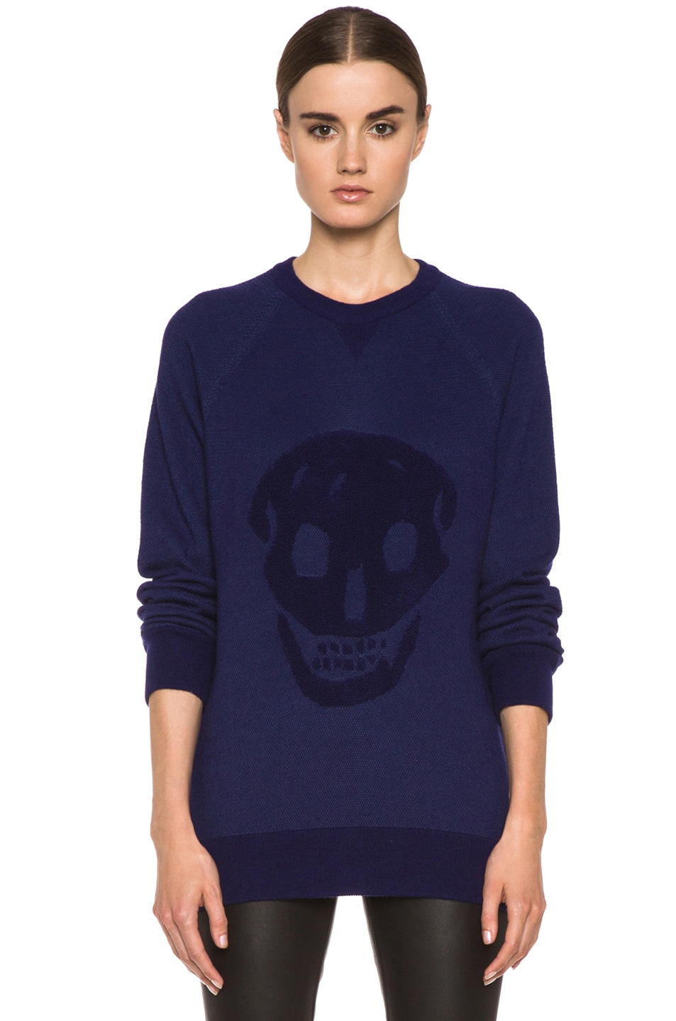 Image 1 of Alexander McQueen 3D Skull Sweatshirt in Blue