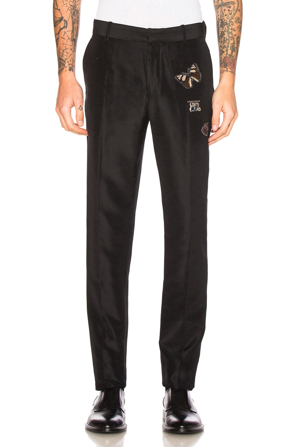 Image 1 of Alexander McQueen Embroidered Trousers in Black & Multi
