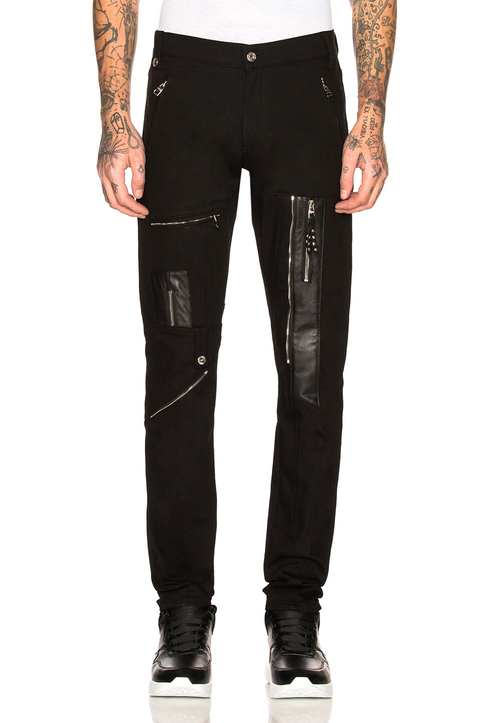 Image 1 of Alexander McQueen Moto Zip Jeans in Black