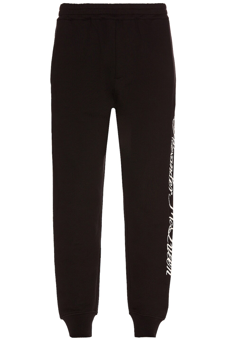 Image 1 of Alexander McQueen Logo Print Joggers in Black & Ivory