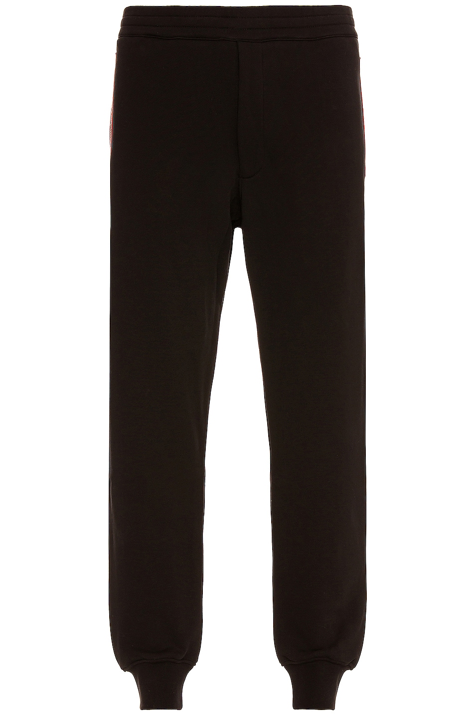 Image 1 of Alexander McQueen Organic Loopback Straight Leg Jersey Jogger in Black & Mix