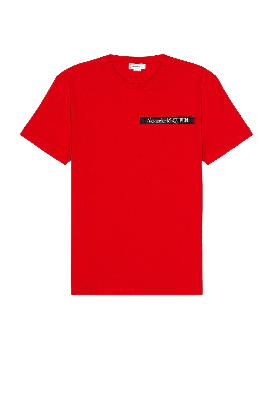 Image 1 of Alexander McQueen Logo Tape T-Shirt in Lust Red