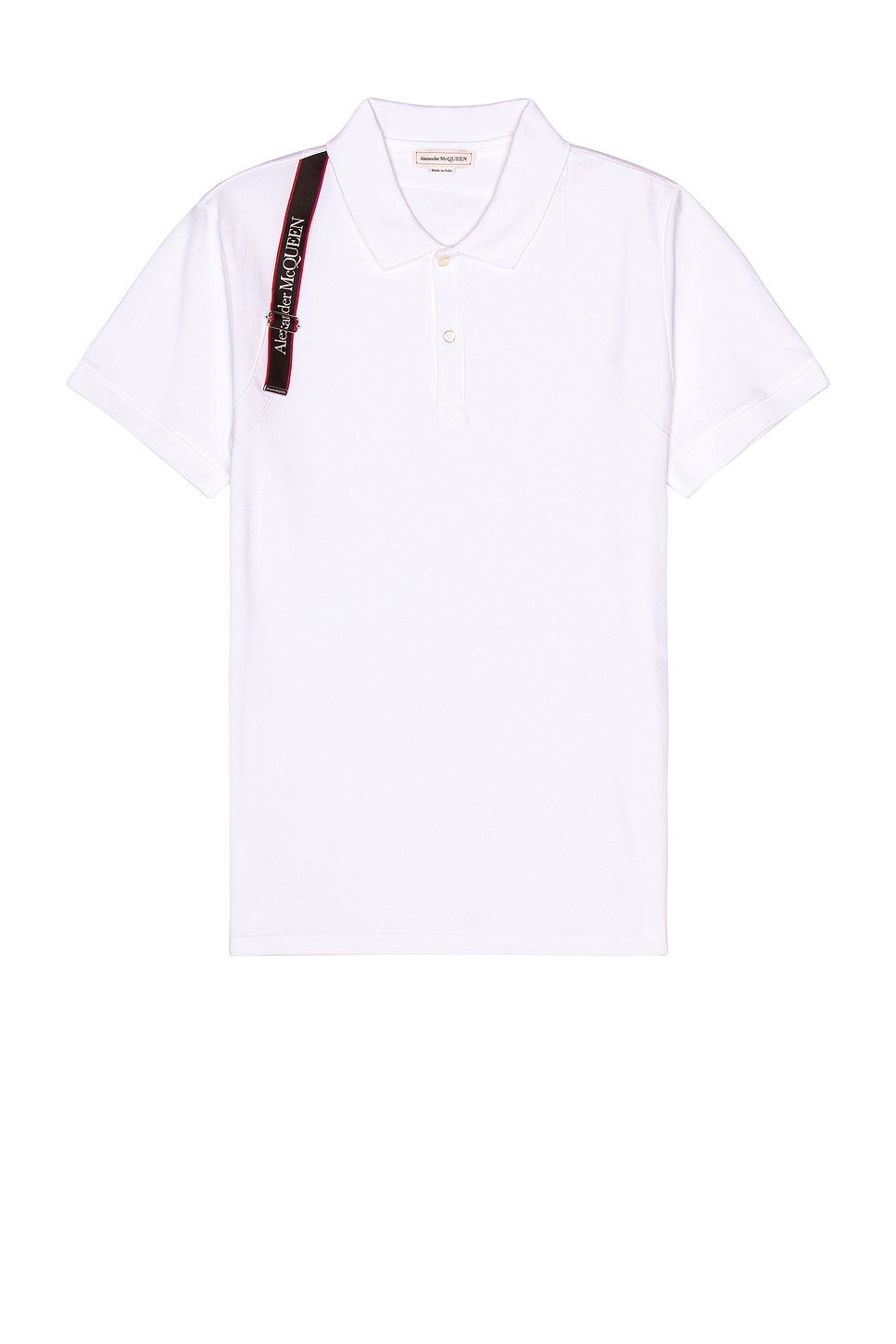 Image 1 of Alexander McQueen Logo Tape Harness Polo in White