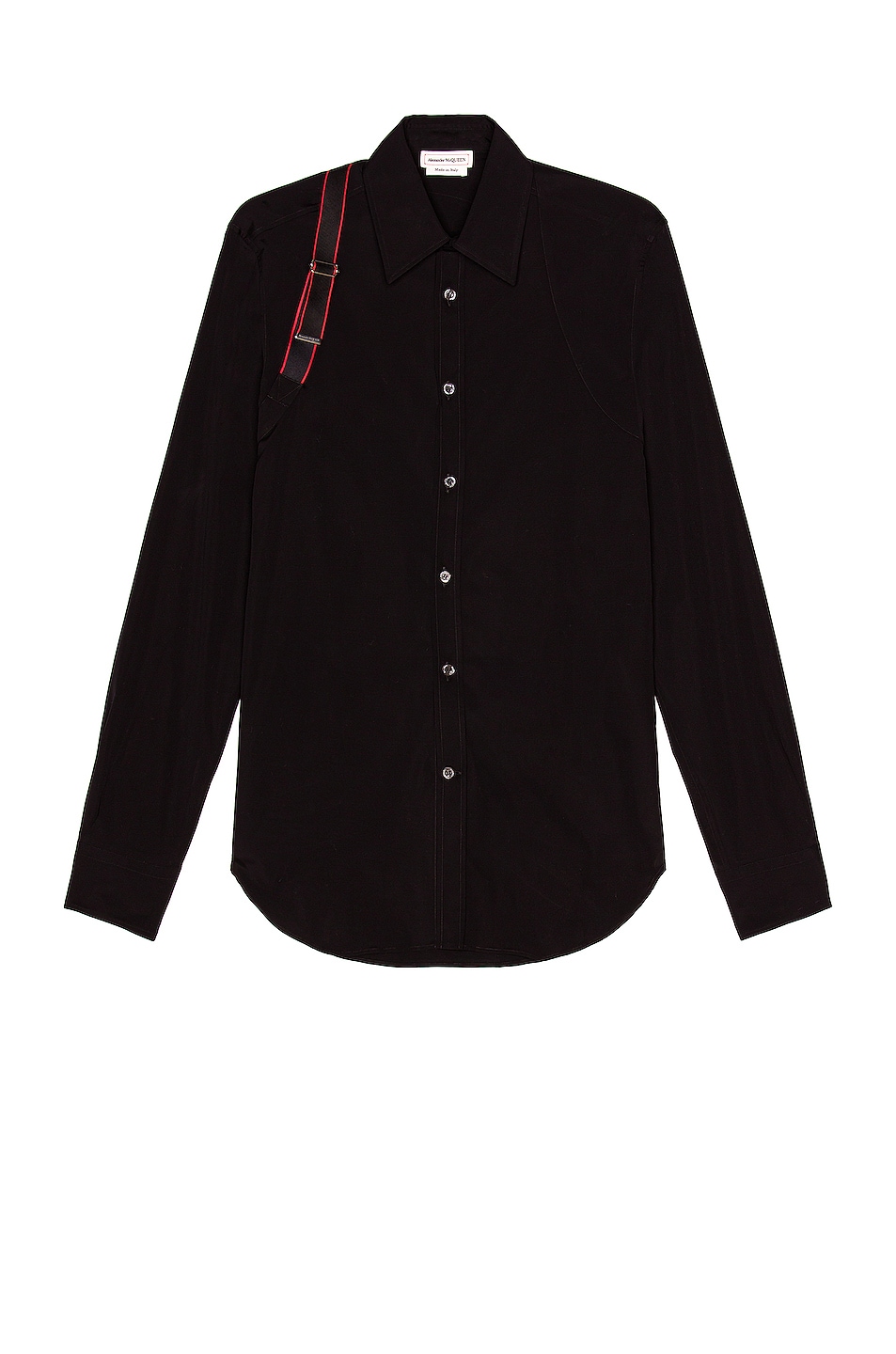 Image 1 of Alexander McQueen Logo Tape Harness Shirt in Black