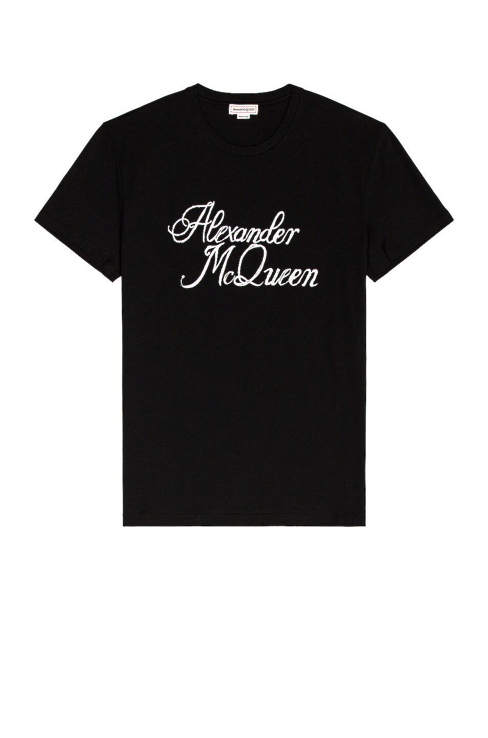 Image 1 of Alexander McQueen Script Logo Print T-Shirt in Black & White