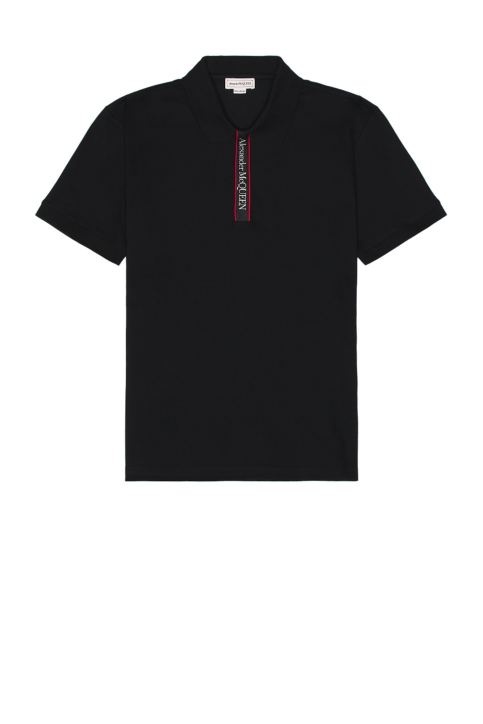 Image 1 of Alexander McQueen Logo Tape Dtl Polo in Black & Mix