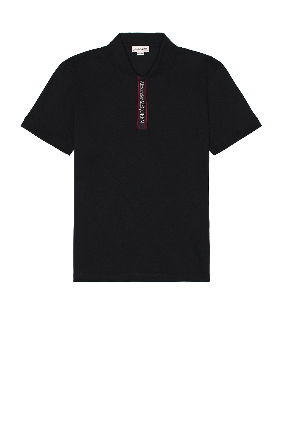 Image 1 of Alexander McQueen Logo Tape Polo in Black & Mix