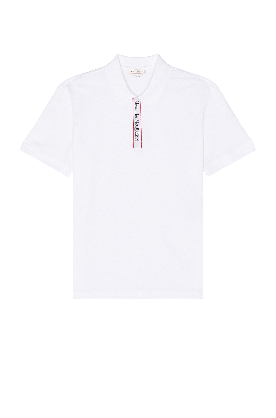 Image 1 of Alexander McQueen Logo Tape Polo in White & Mix