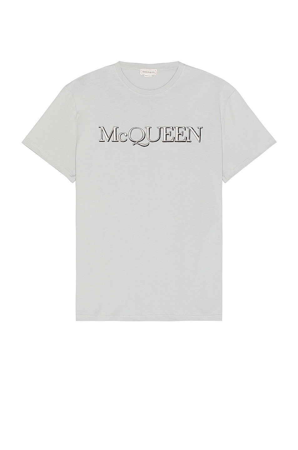 Image 1 of Alexander McQueen Logo Embroidered T-shirt in Dove Grey