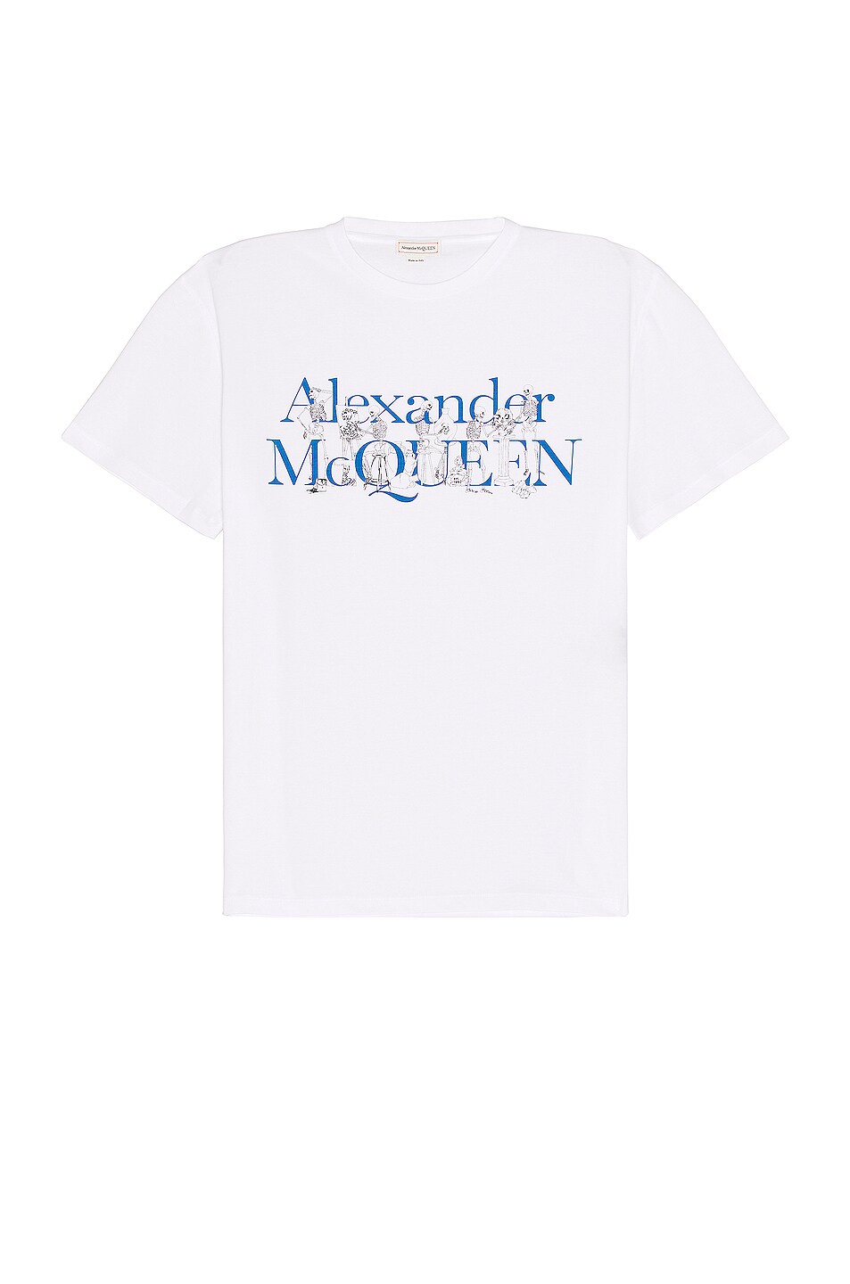 Image 1 of Alexander McQueen T-shirt Artist Skeleton Print in White