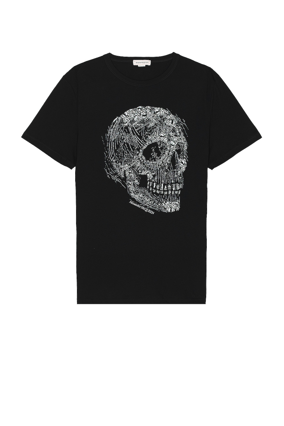 Image 1 of Alexander McQueen Crystal Skull Print T-shirt in Black & White