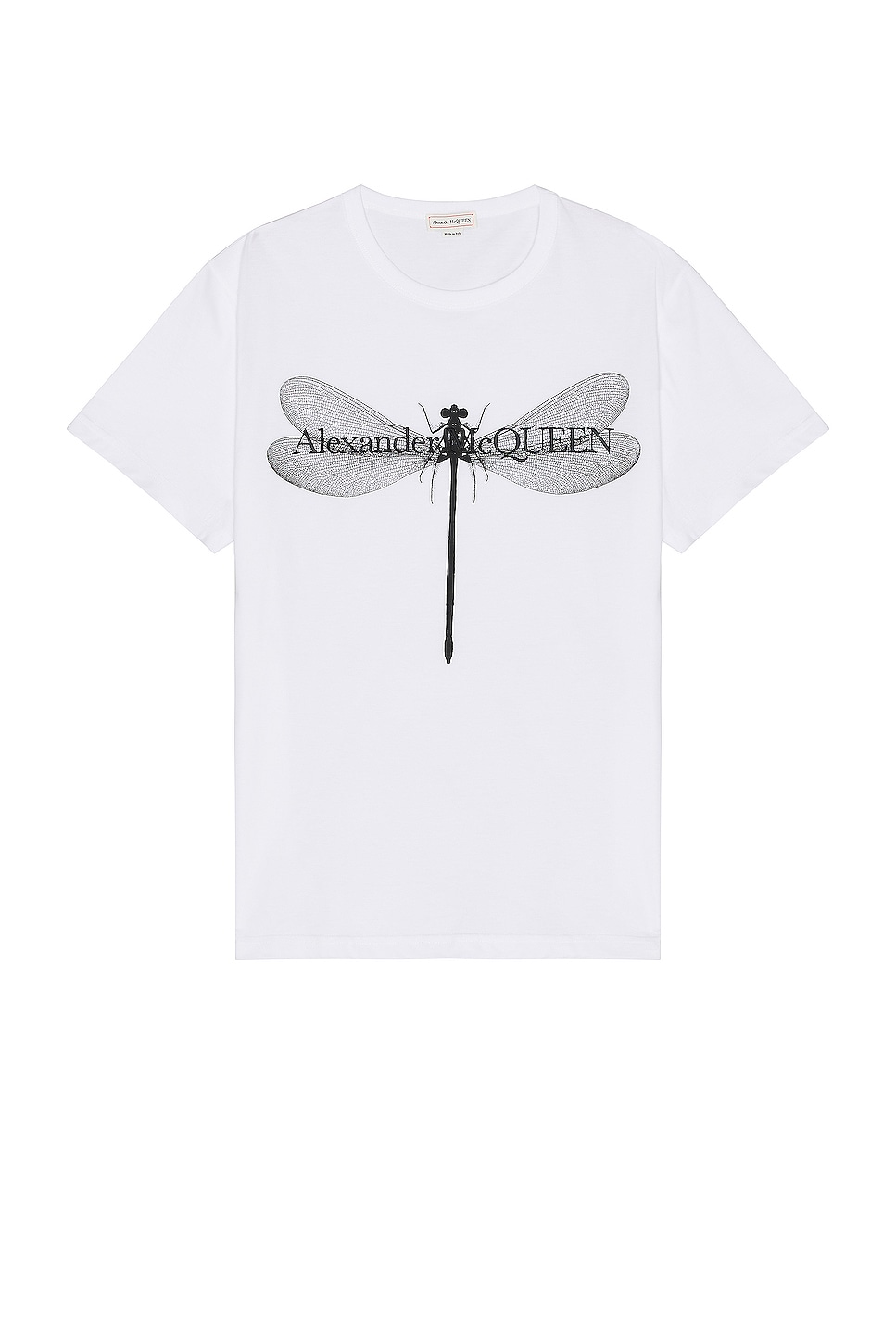 Image 1 of Alexander McQueen Dragonfly Print T-shirt in White & Black