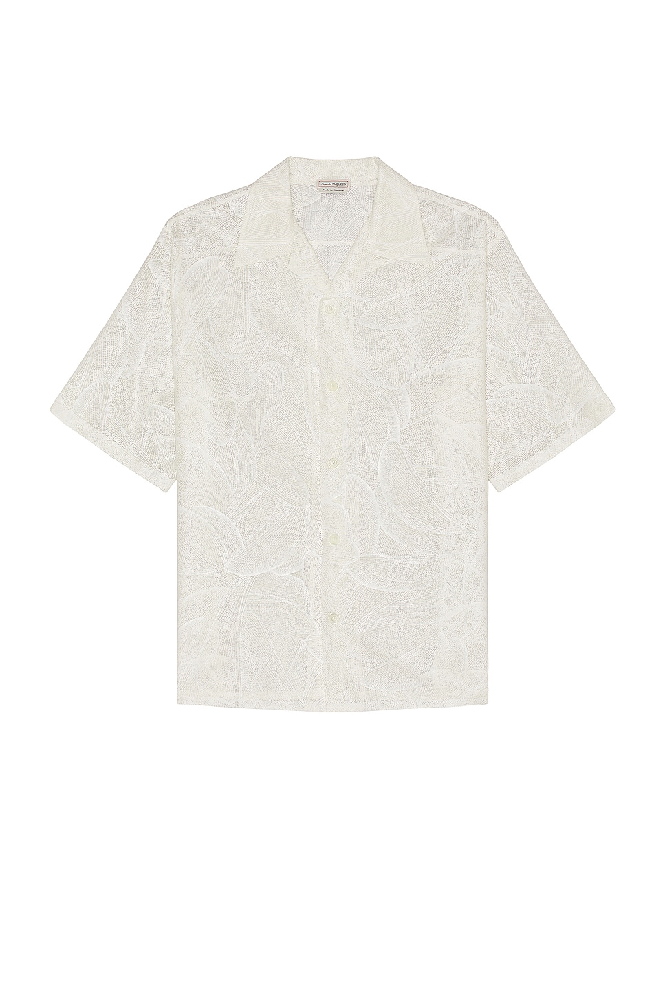 Image 1 of Alexander McQueen Printed Hawaiian Shirt in Optical White