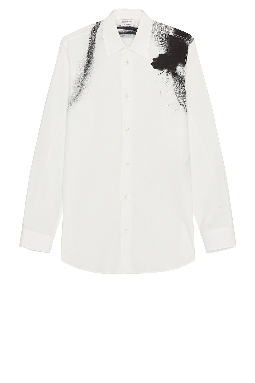 Image 1 of Alexander McQueen Dragonfly Printed Shirt in White & Black