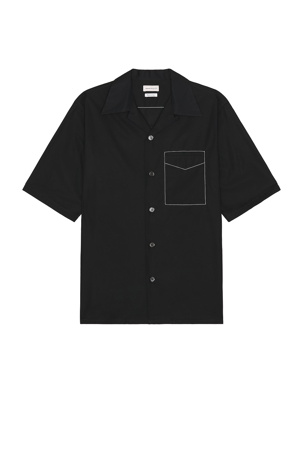 Image 1 of Alexander McQueen Stitching Short Sleeve Shirt in Black