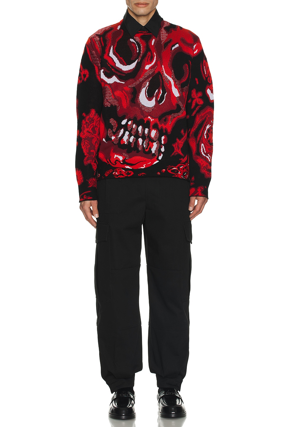 Image 1 of McQueen Stitching Harness Long Sleeve Shirt in Black