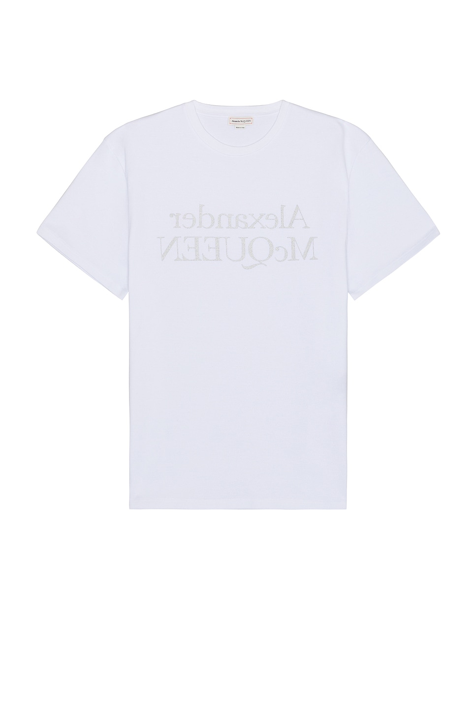 Image 1 of Alexander McQueen Short Sleeve T-shirt in White & Silver