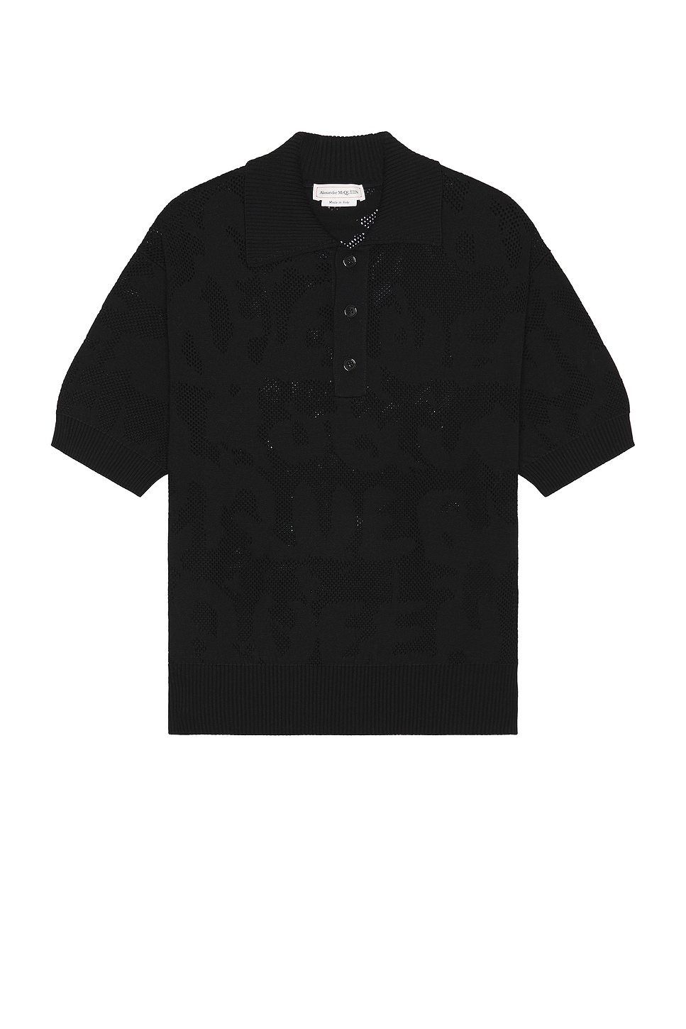 Image 1 of Alexander McQueen Short Sleeve Polo in Black