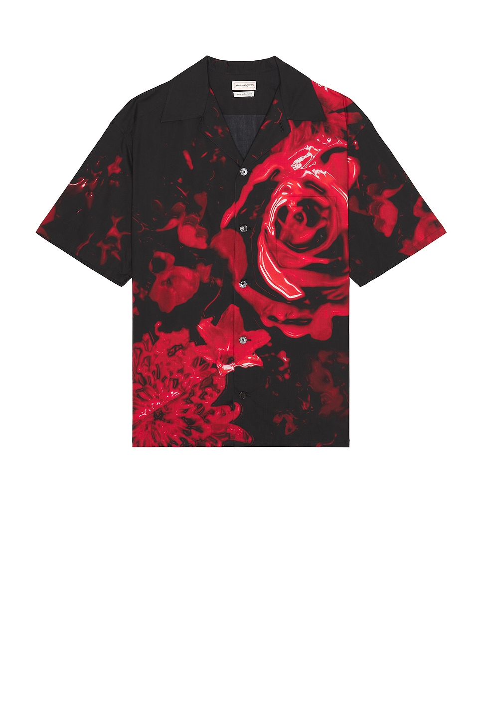 Image 1 of Alexander McQueen Dropped Shoulder Shirt in Black & Red