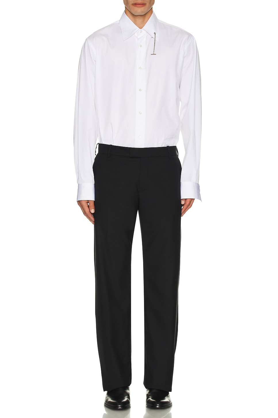 Image 1 of McQueen T Chain Collar Shirt in White