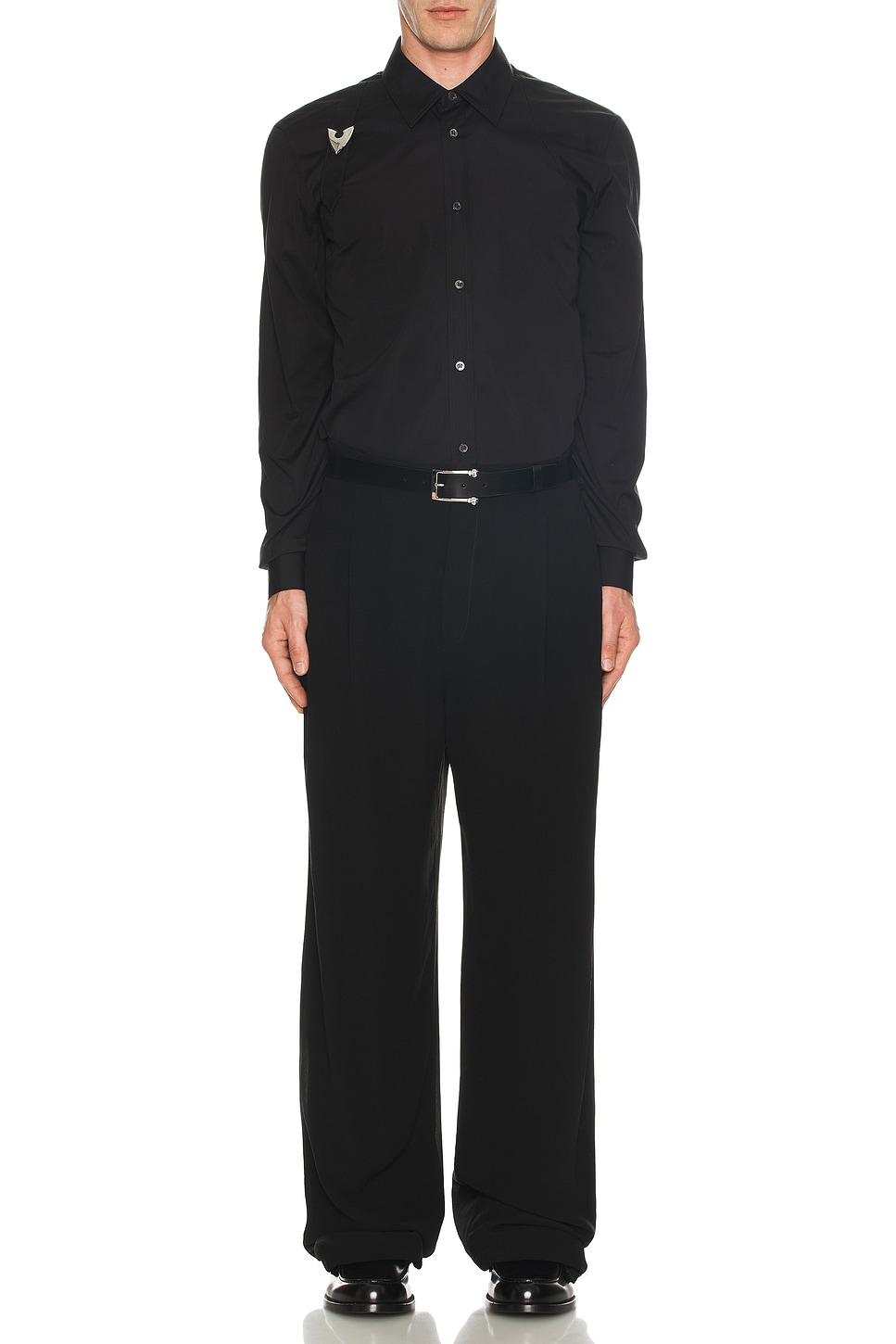 Image 1 of McQueen Buckle Harness Shirt in Black