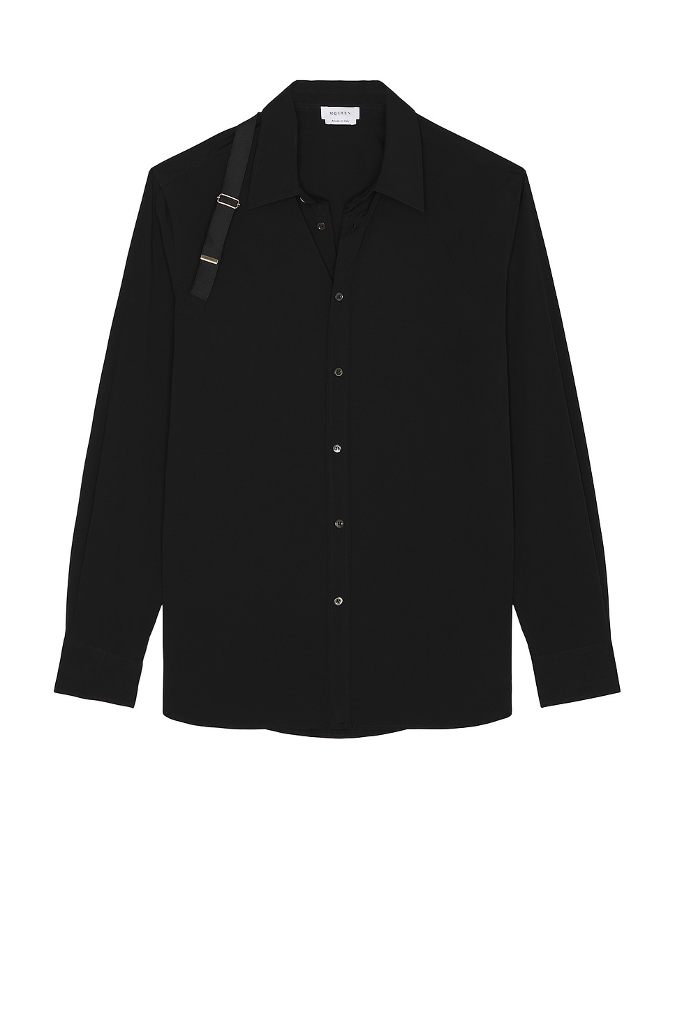 Image 1 of McQueen Logo Tape Harness Shirt in Black