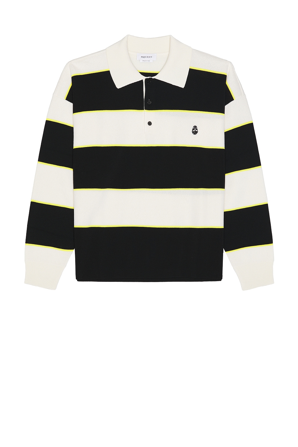 Image 1 of McQueen Rugby Polo in Black, Ivory, & Yellow