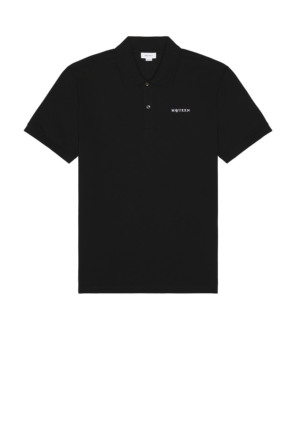 Image 1 of McQueen Logo Embroidered Polo in Black