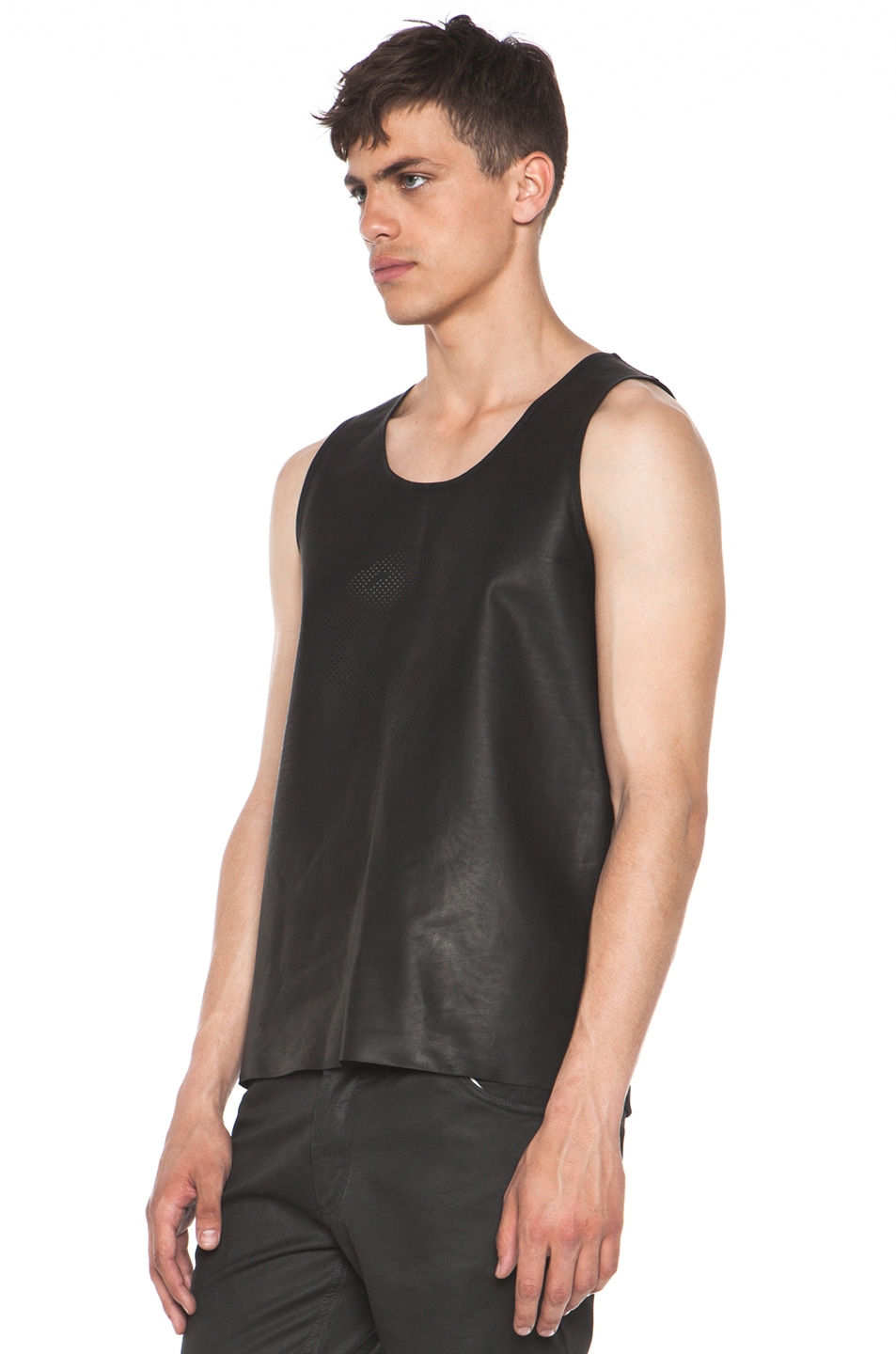 Alexander McQueen Perforated Leather Tank in Black | FWRD
