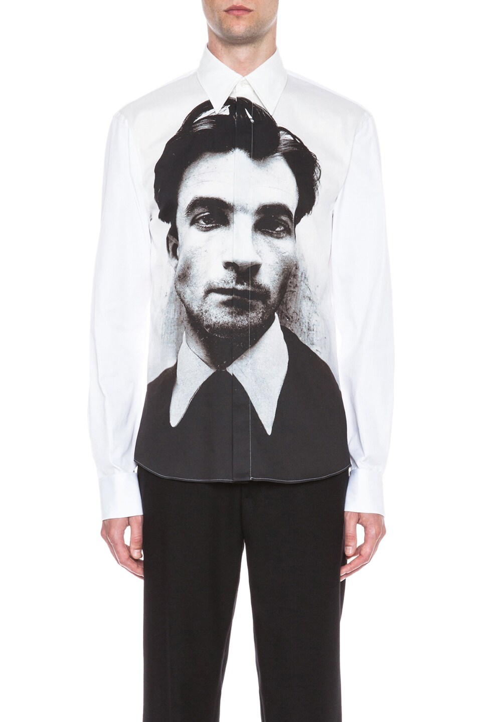 Image 1 of Alexander McQueen Bernard Face Cotton Button Down in Black & White