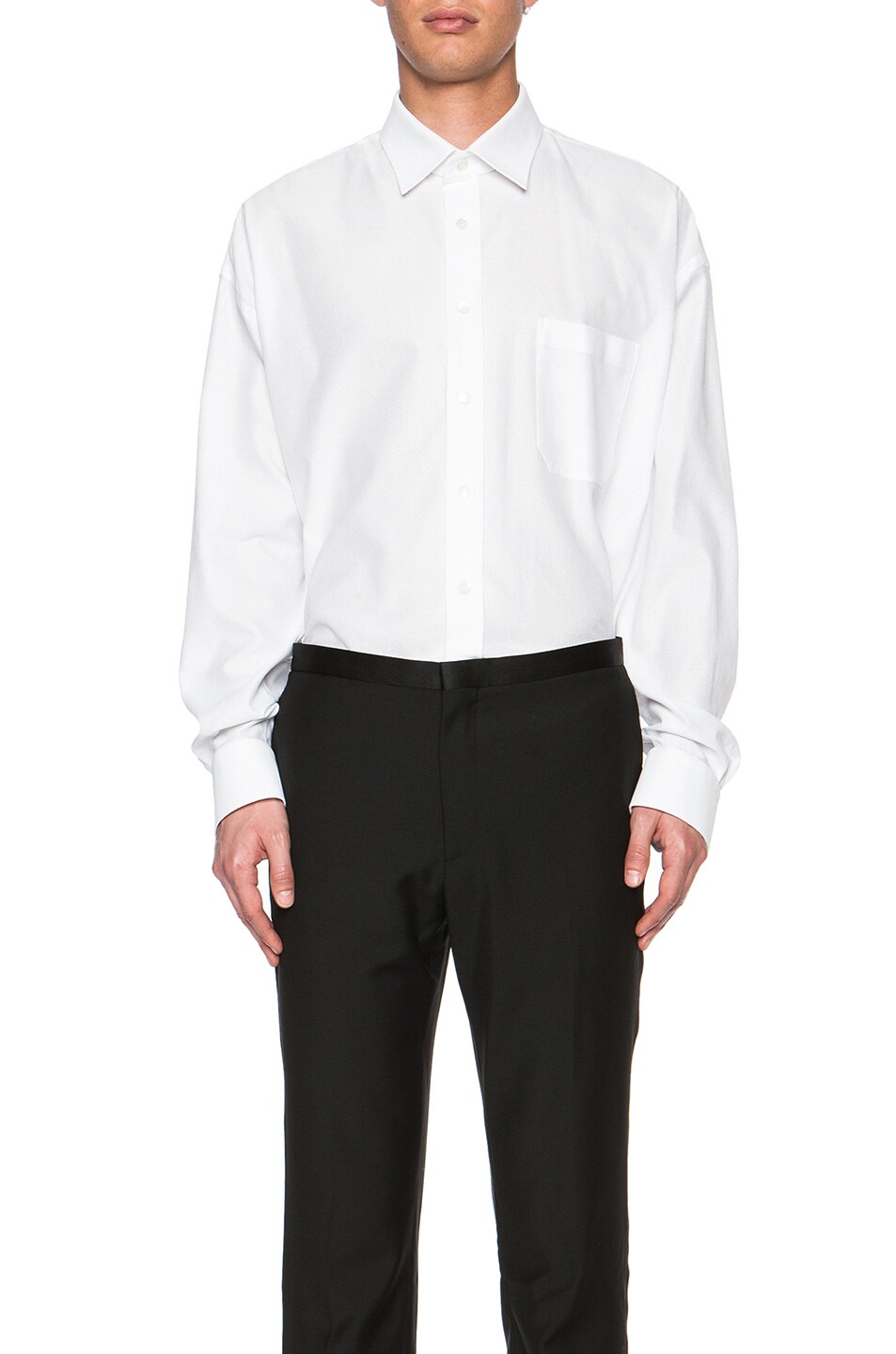 Image 1 of Alexander McQueen Long Button Down Shirt in White