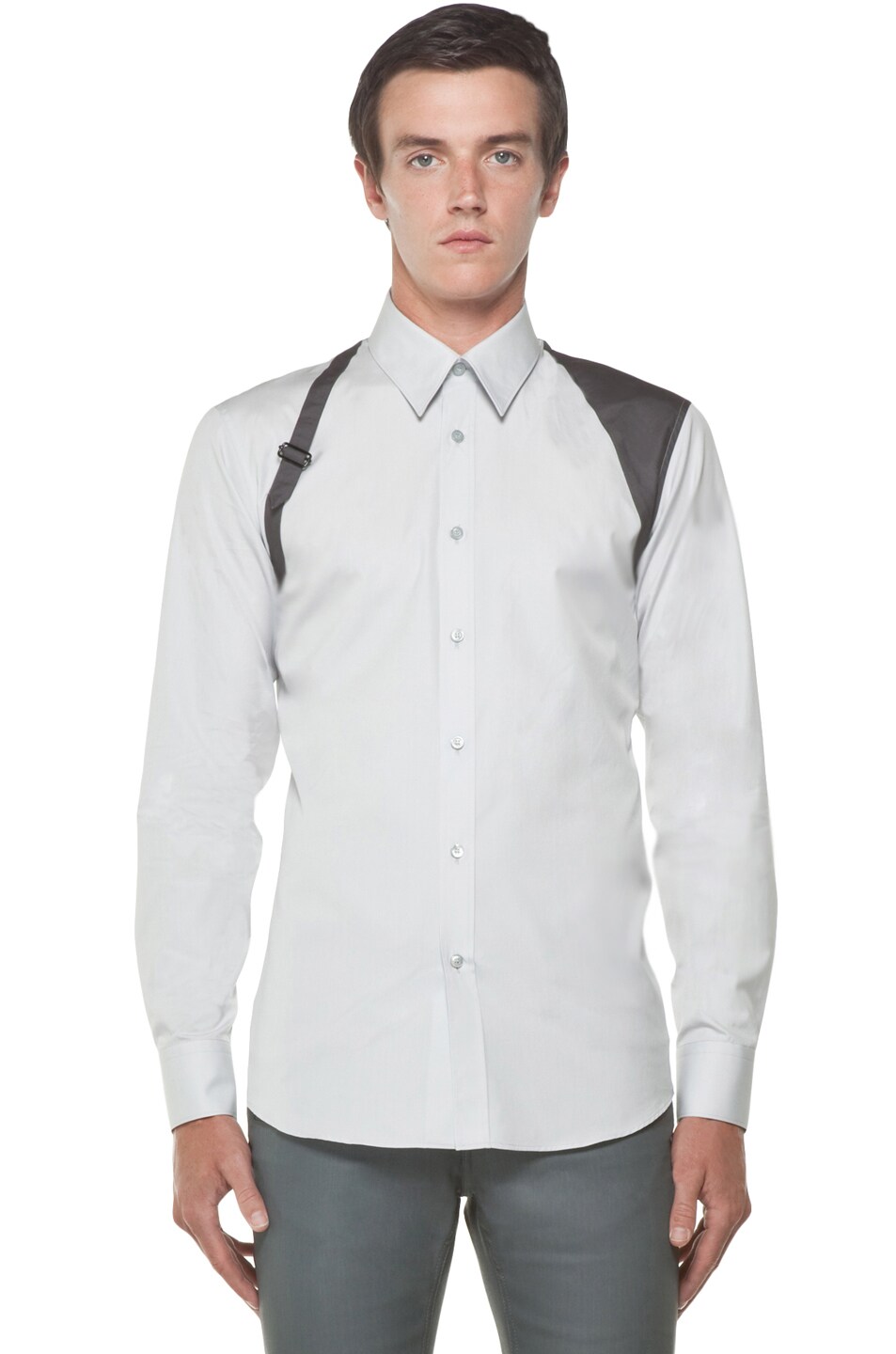 Image 1 of Alexander McQueen Contrast Harness Shirt in Grey
