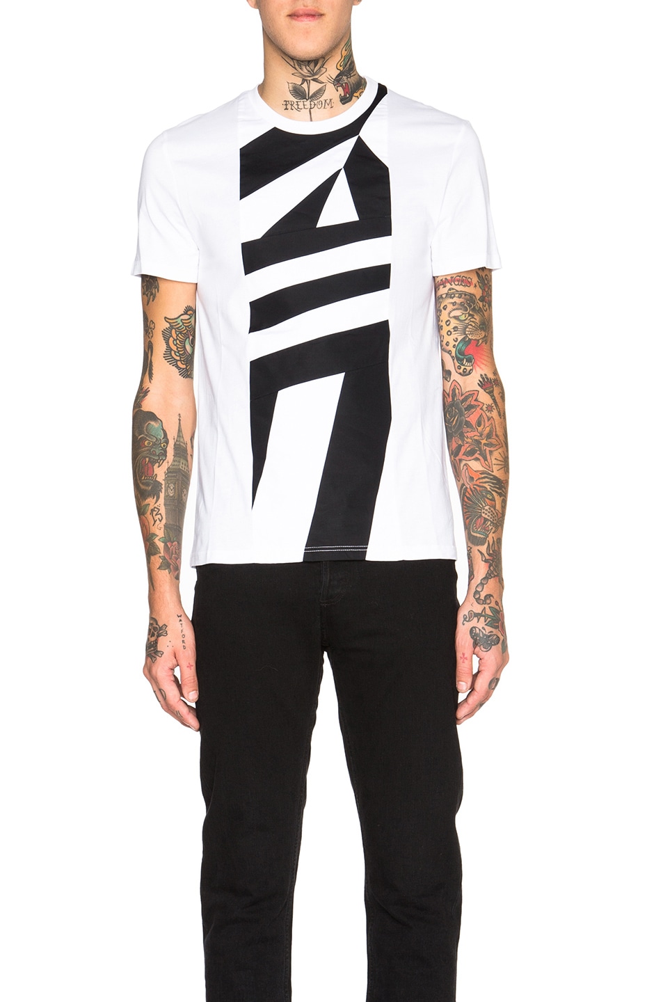 Image 1 of Alexander McQueen Graphic Stripe Tee in White