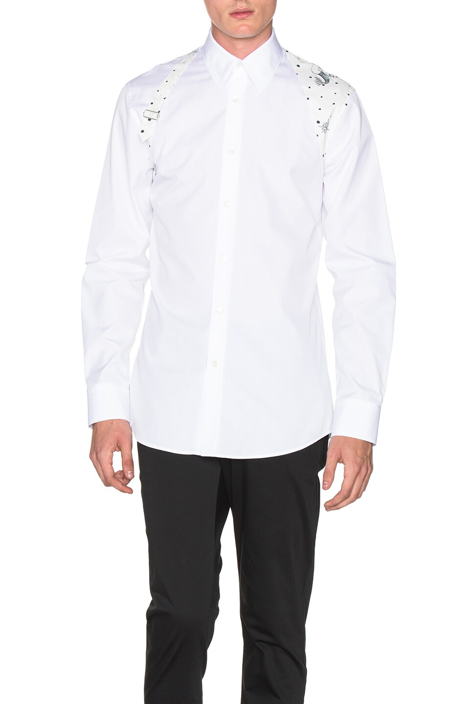 Image 1 of Alexander McQueen Harness Shirt in White & Blue