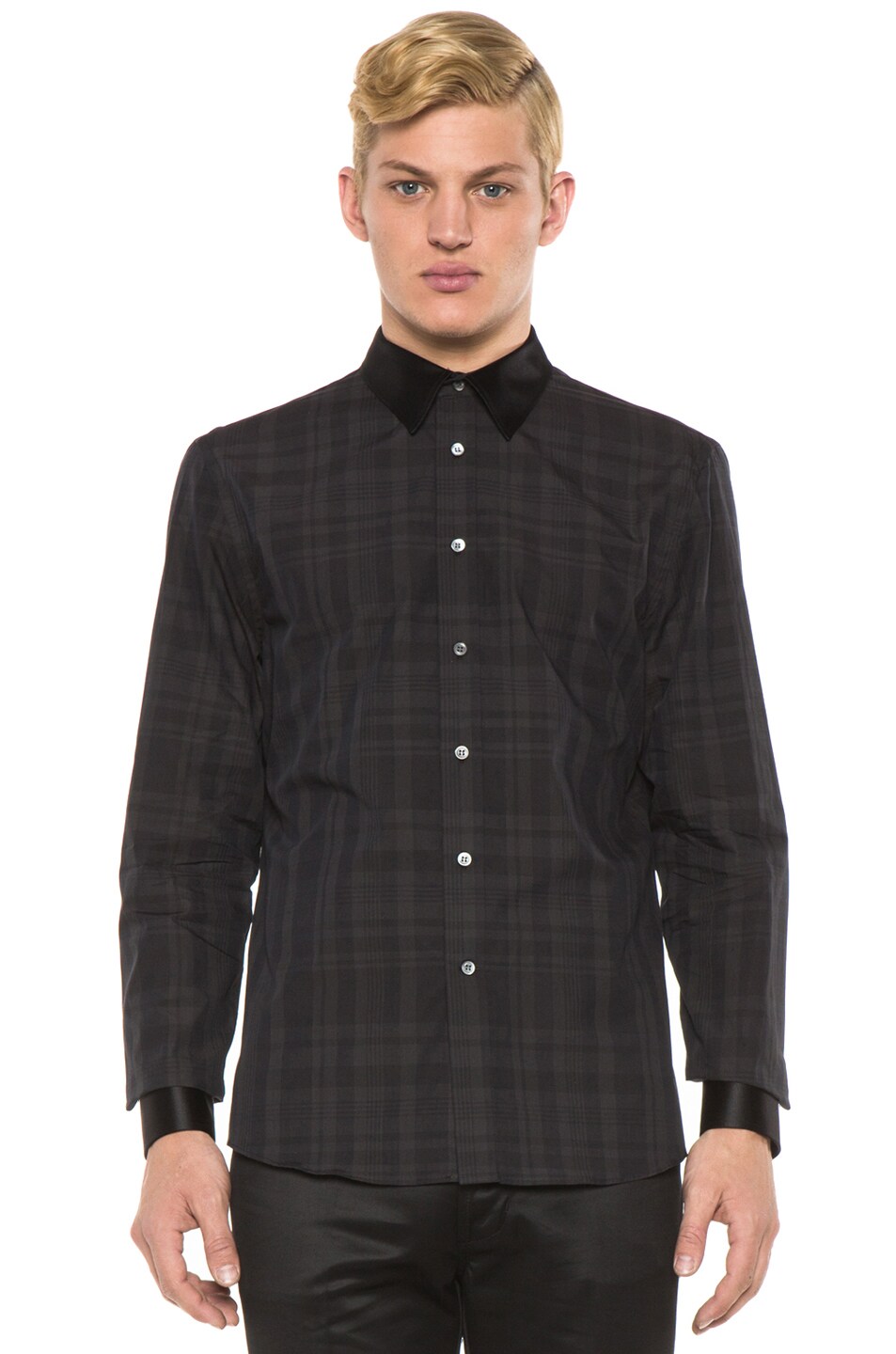 Image 1 of Alexander McQueen Large Check Shirt in Charcoal