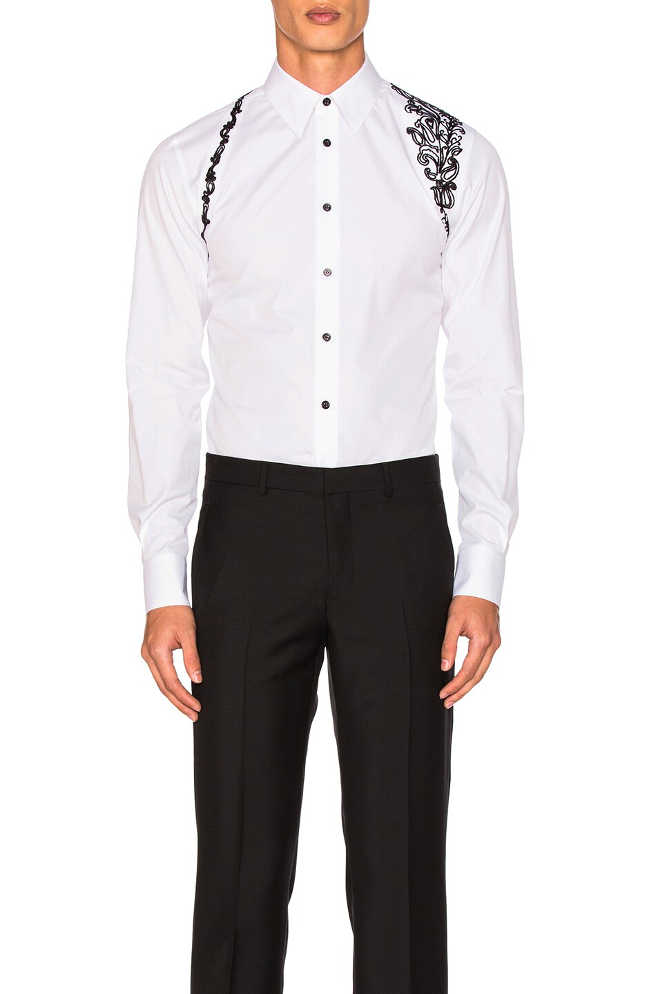 Image 1 of Alexander McQueen Harness Shirt in White & Grey