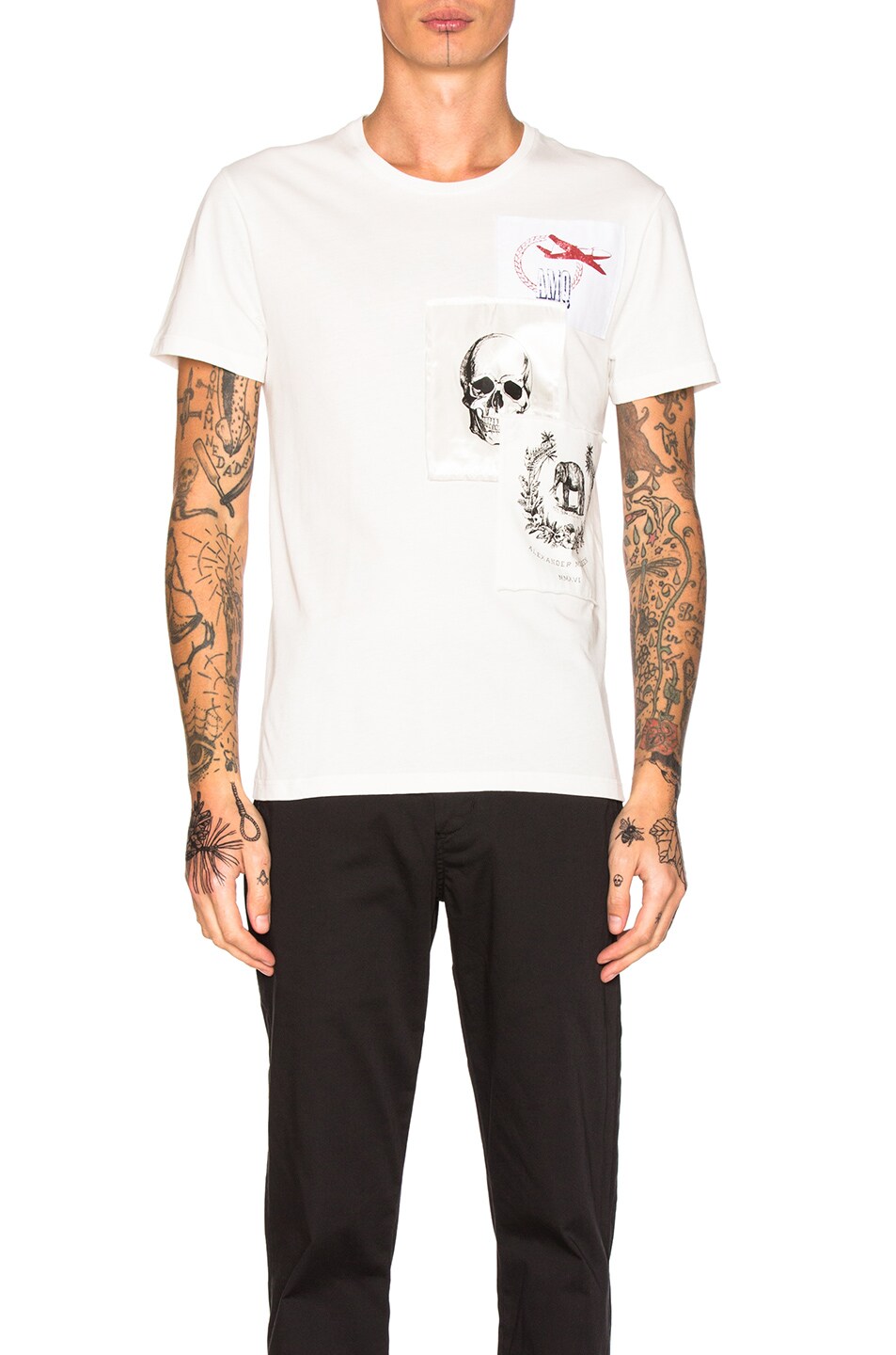 Image 1 of Alexander McQueen Printed Tee in Off White Multi