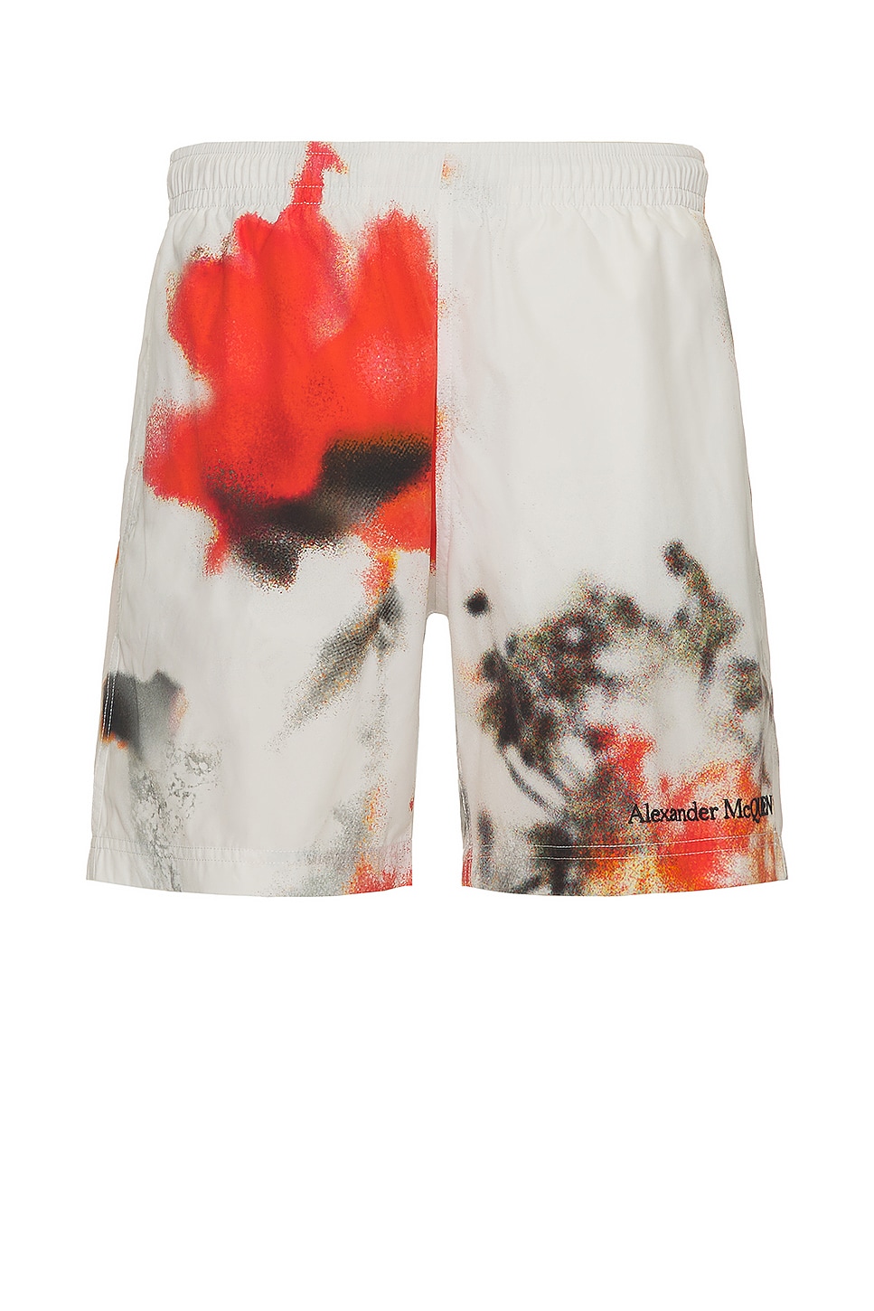 Image 1 of Alexander McQueen Obscured Flower Swim in White & Red