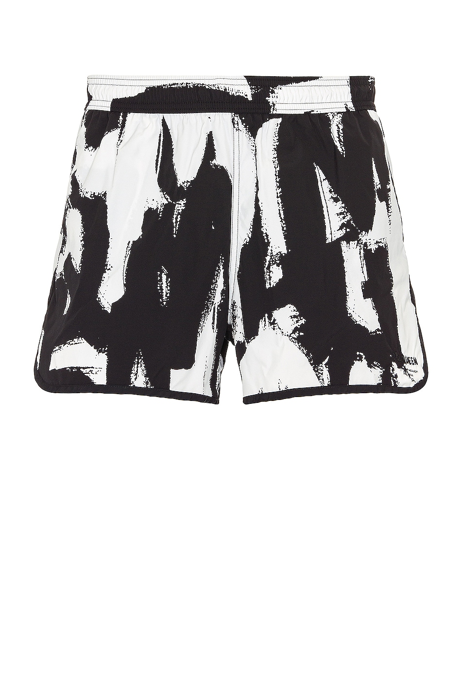 Image 1 of Alexander McQueen SW Runner Graffiti Swimwear in Black & White
