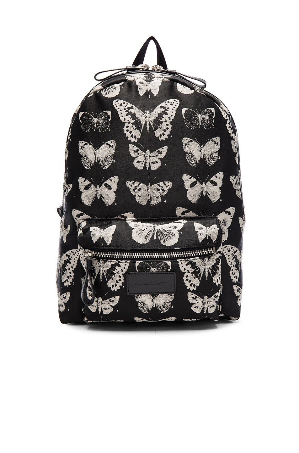 Image 1 of Alexander McQueen Victorian Moth Backpack in Black & Off White