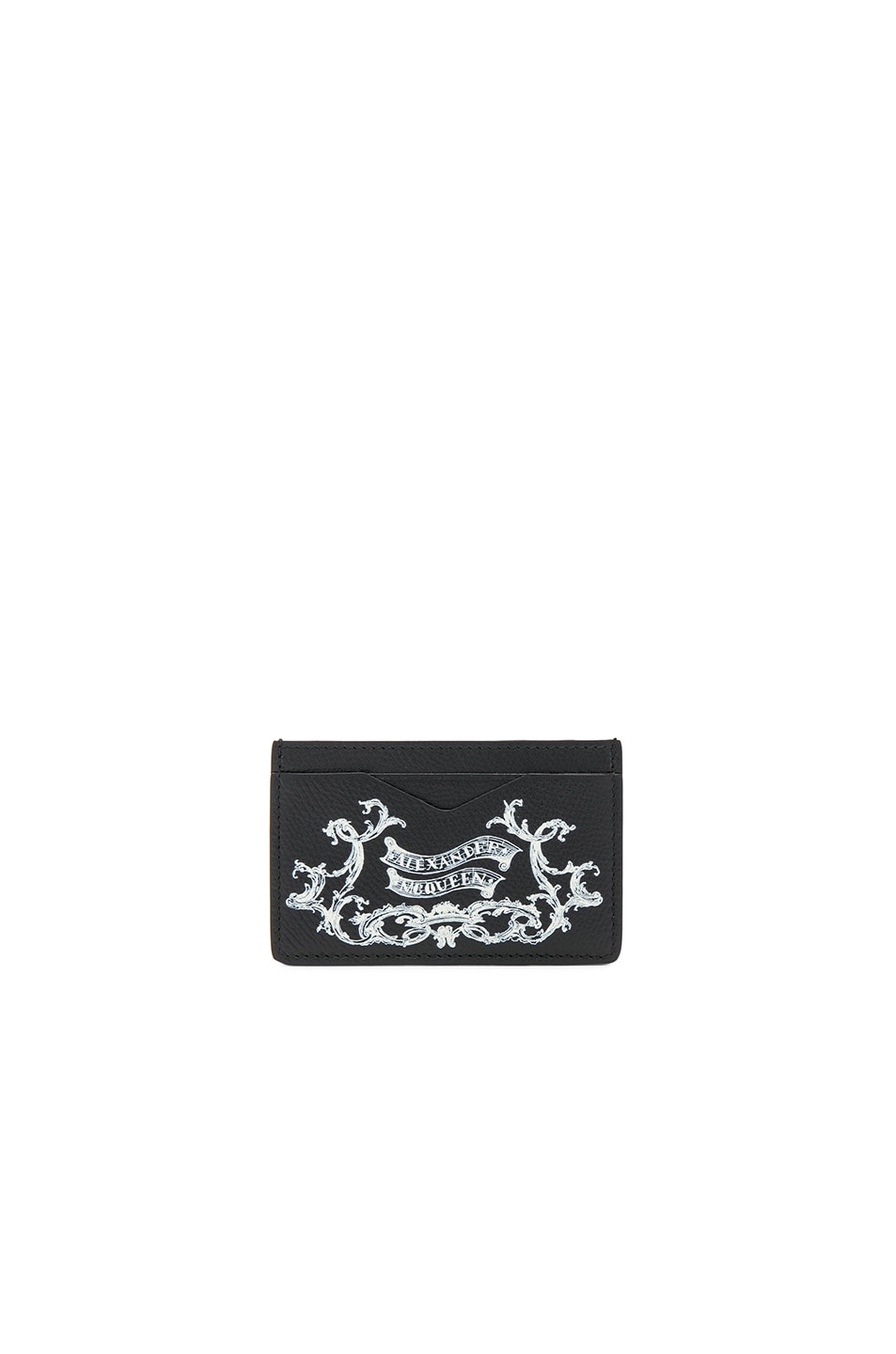 Image 1 of Alexander McQueen Coat of Arms Cardholder in Black & Ivory