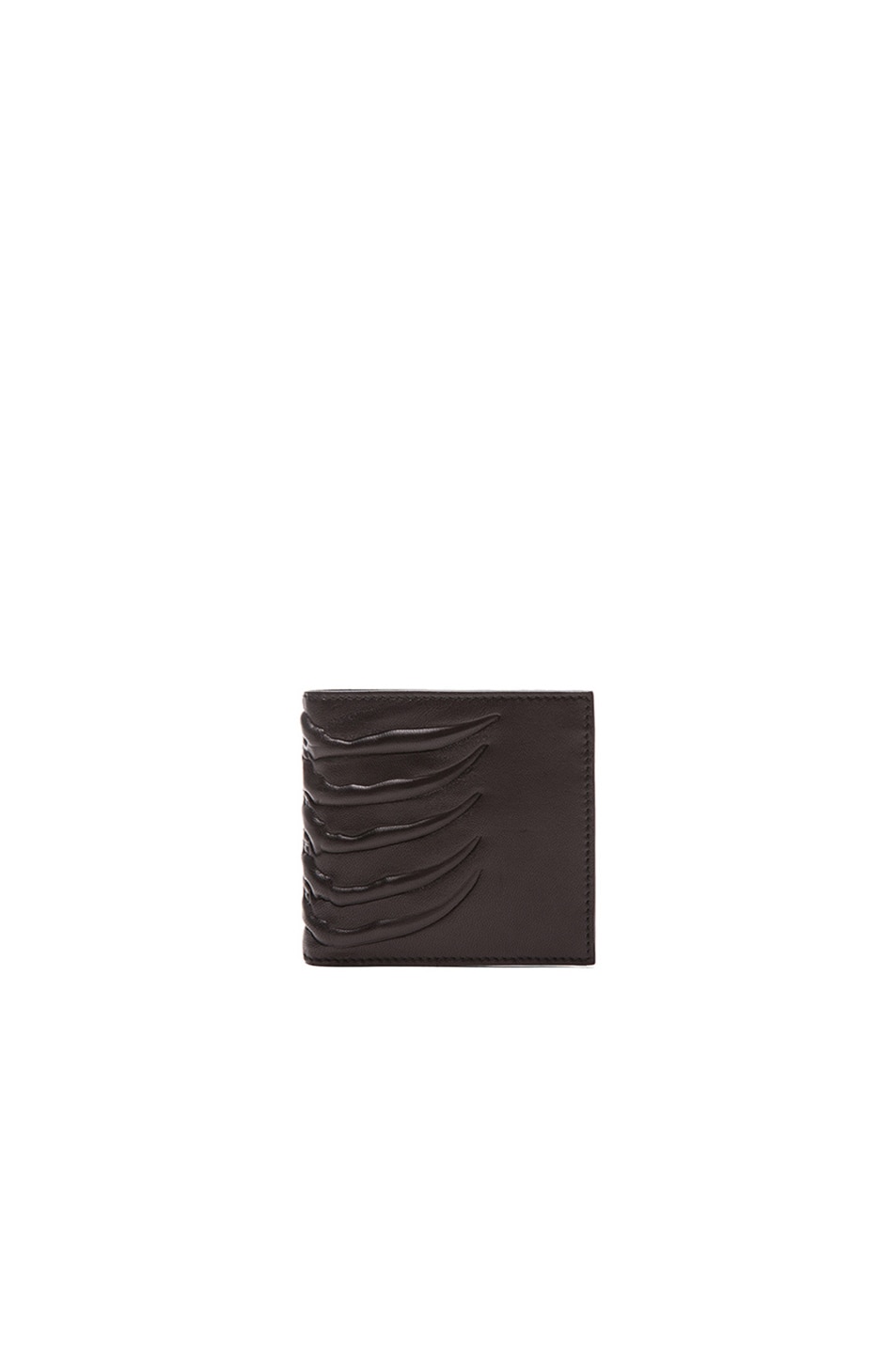 Image 1 of Alexander McQueen Rib Cage Billfold Wallet in Black