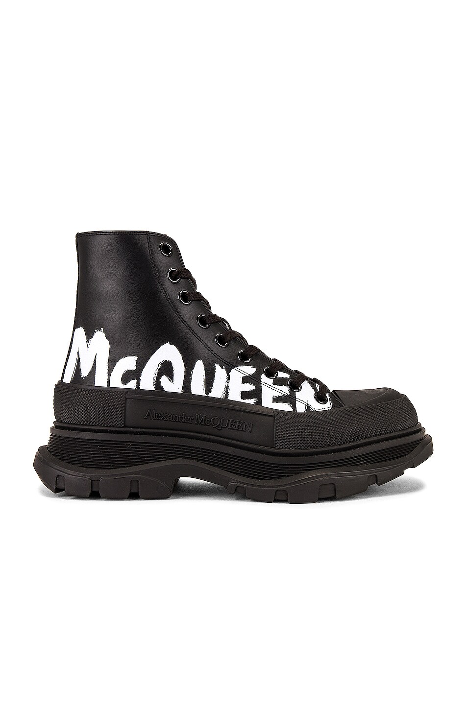 Image 1 of Alexander McQueen Hiking Boot in Black & White