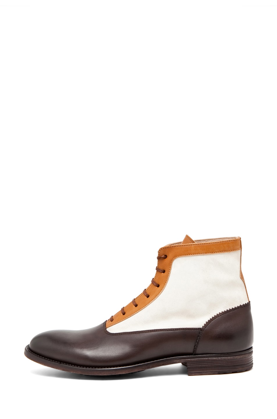 Image 1 of Alexander McQueen Lace Up Boot in Masai & Brandy & Snow