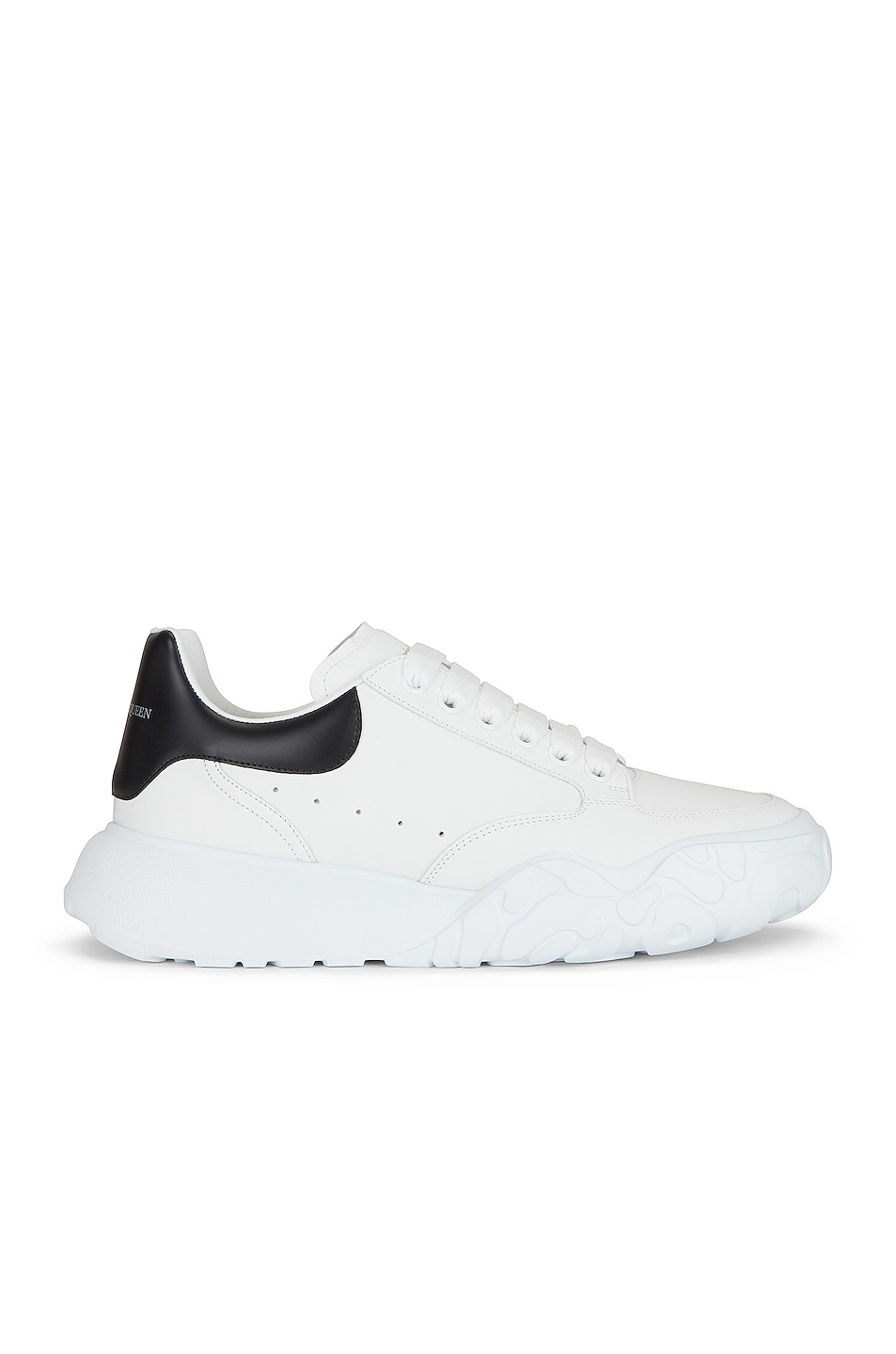 Image 1 of Alexander McQueen Leather Sneaker in White & Black