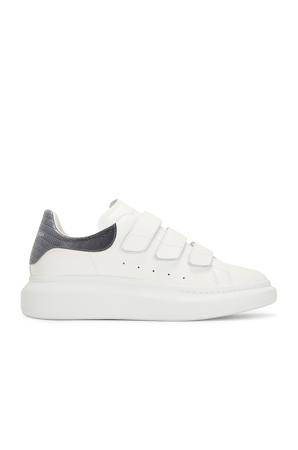 Image 1 of Alexander McQueen Strap Sneaker in White & Grey