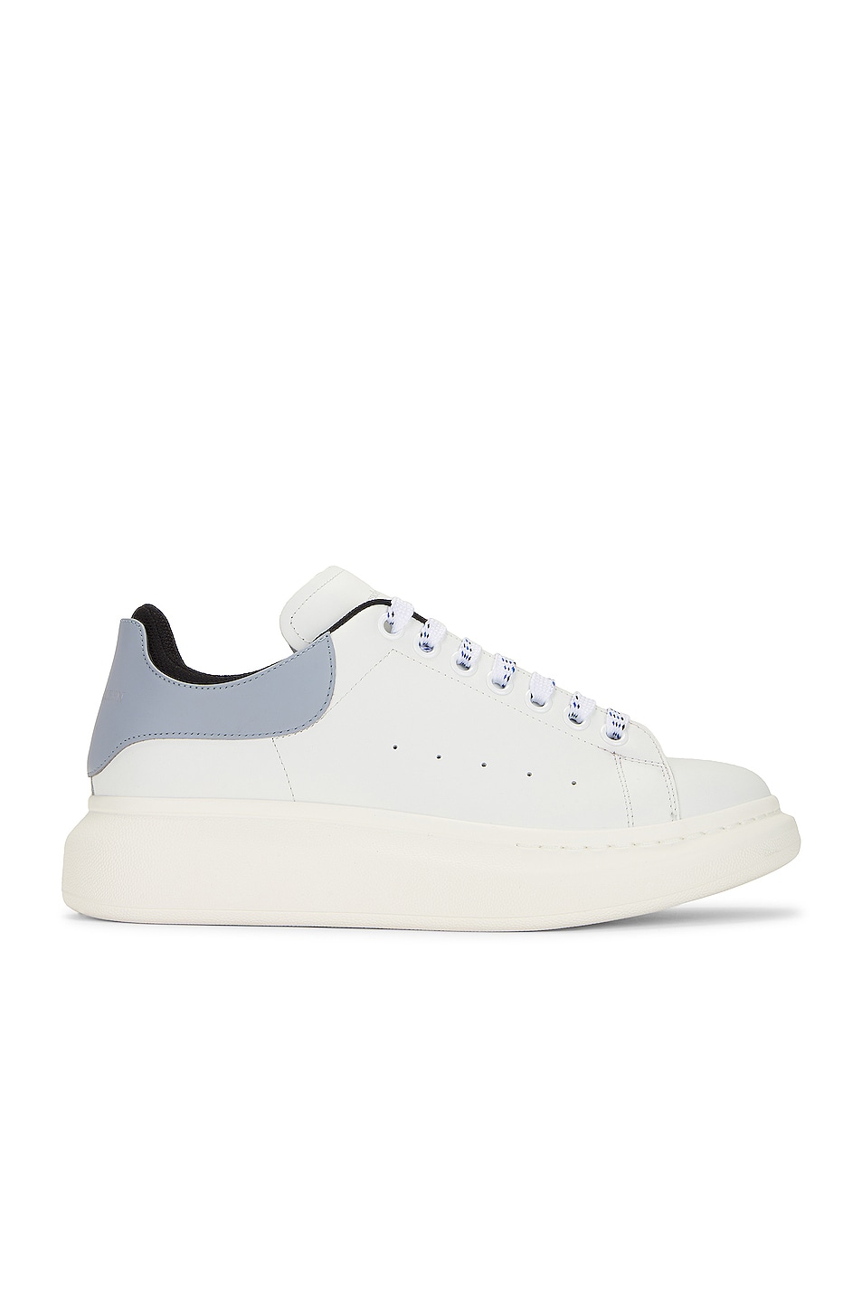 Image 1 of Alexander McQueen Leather Sneaker in White & Blue